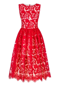 Red lace midi dress Cherry by Swing