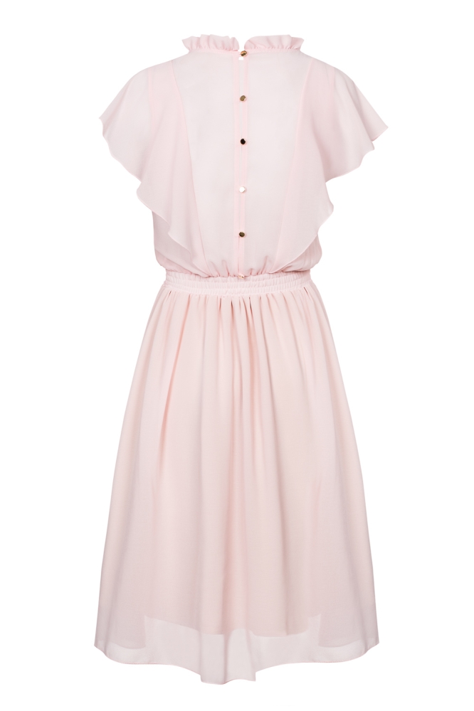  Pudrowo różowa plisowana sukienka Harmony SWING
