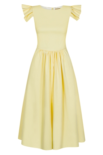 Lemon fit & flare midi dress Butterfly by Swing