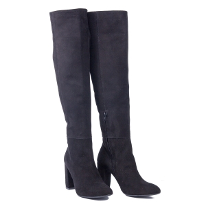 Black suede over-the-knee boots