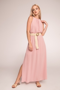 Pink maxi dress with slits Intensa