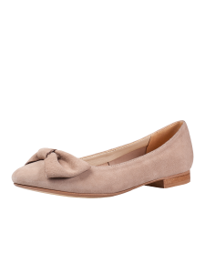 Beige suede moccasins with big bow by Alexio Giorgio