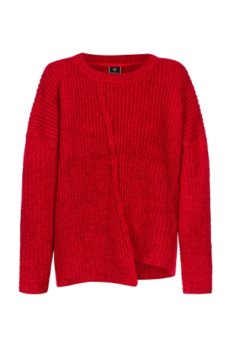 Red asymmetric sweater by Gianmarko