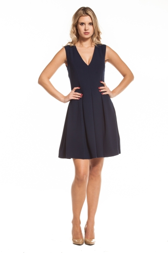 Navy blue skater mini dress Karina by Swing