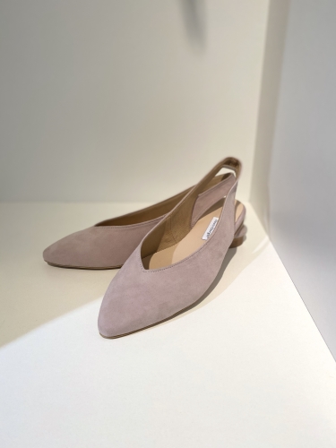Powder pink by Alexio Giorgio heelless pointed ballet flats