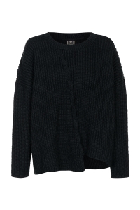 Black asymmetrical oversize sweater