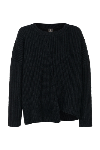 Black asymmetrical oversize sweater