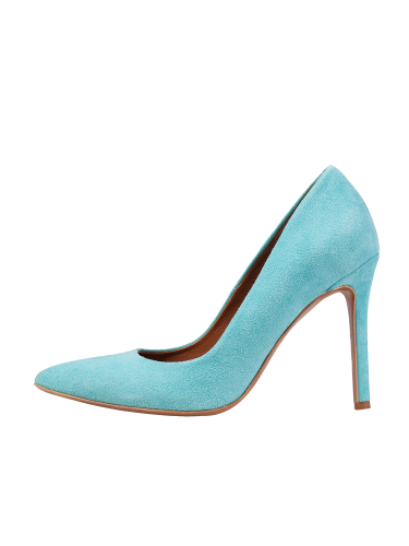 Turquoise leather stilettos by Gianmarko