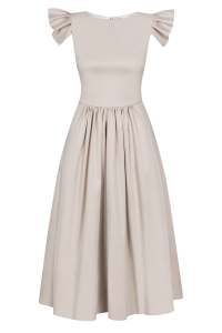 Beige fit & flare midi dress Butterfly by Swing