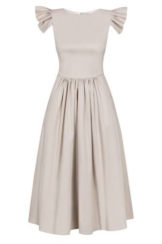 Beige fit & flare midi dress Butterfly by Swing