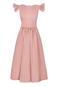 Salmon pink fit & flare midi dress  Butterfly  by Swing