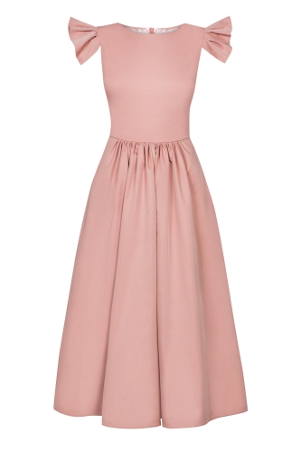 Salmon pink fit & flare midi dress  Butterfly  by Swing