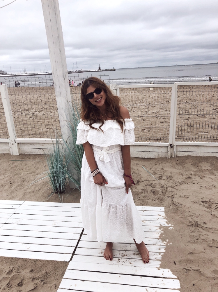  Biała haftowana sukienka hiszpanka maxi POPPI Swing