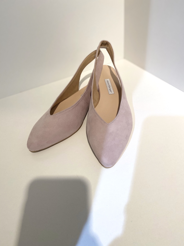 PUDROWO-RÓŻOWE BALERINKI W SZPIC BEZ PIĘTY ALEXIO GIORGIO