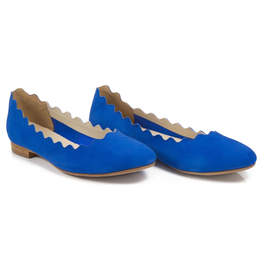 Kobaltowe zamszowe baleriny Alexio Giorgio