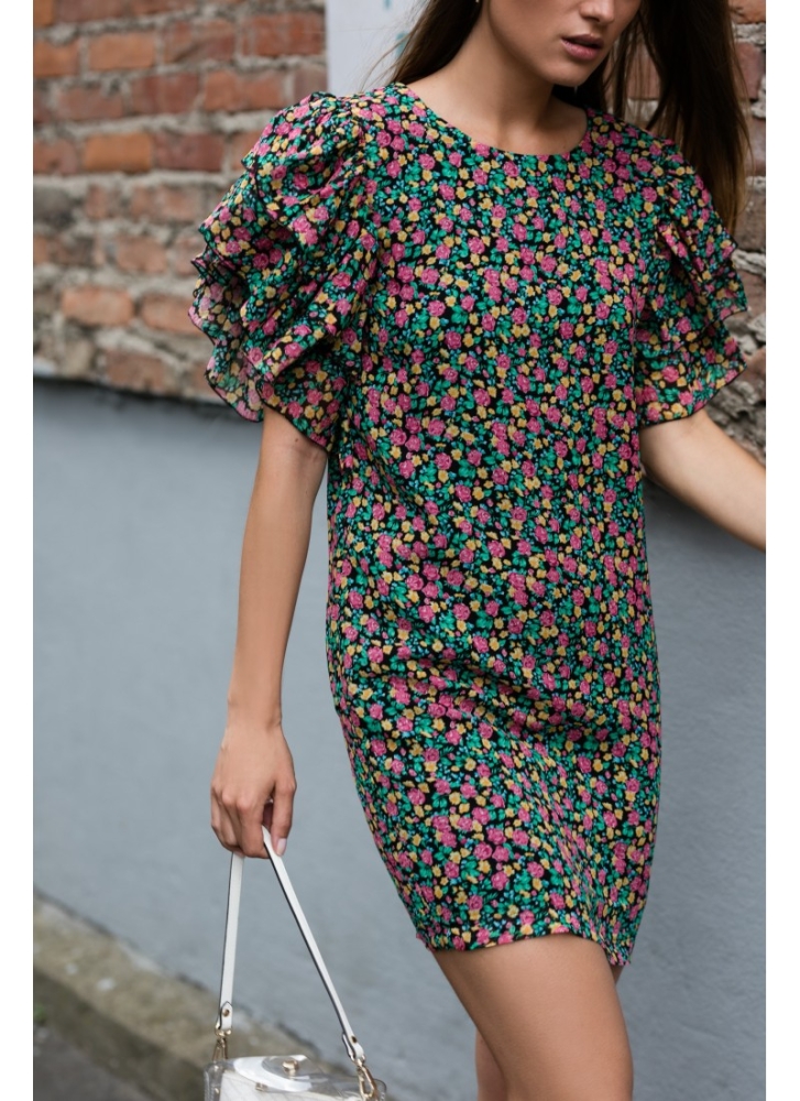 Dopasowana sukienka mini w kwiatki POPPI Maare
