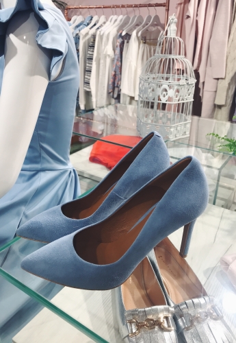 Blue suede stiletto heels by GIANMARKO