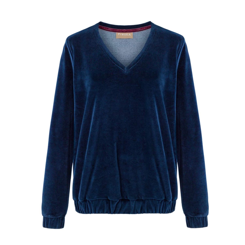  Granatowa welurowa bluza Velvet Preska
