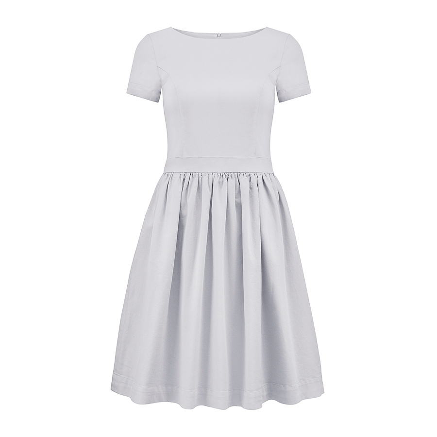 Szara rozkloszowana sukienka Baby Blue mini by Swing