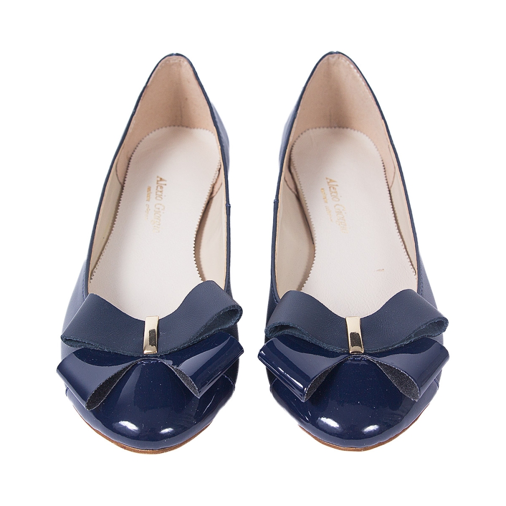 Granatowe baleriny z kokardą Alexio Giorgio