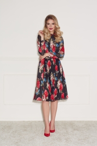 Floral print pleated dress Harmony by Swing
