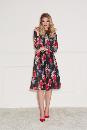Floral print pleated dress Harmony by Swing